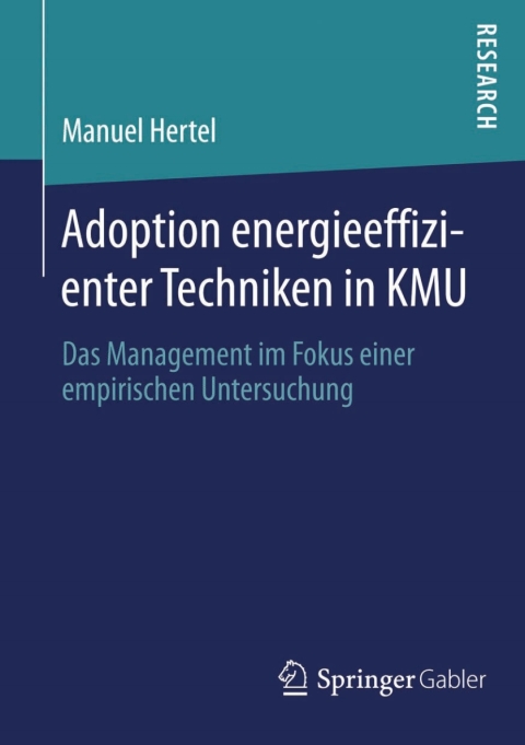 Cover image for book Adoption energieeffizienter Techniken in KMU