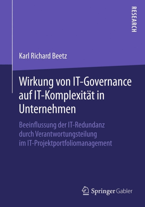 Cover image for book Wirkung von IT-Governance auf IT-Komplexität in Unternehmen