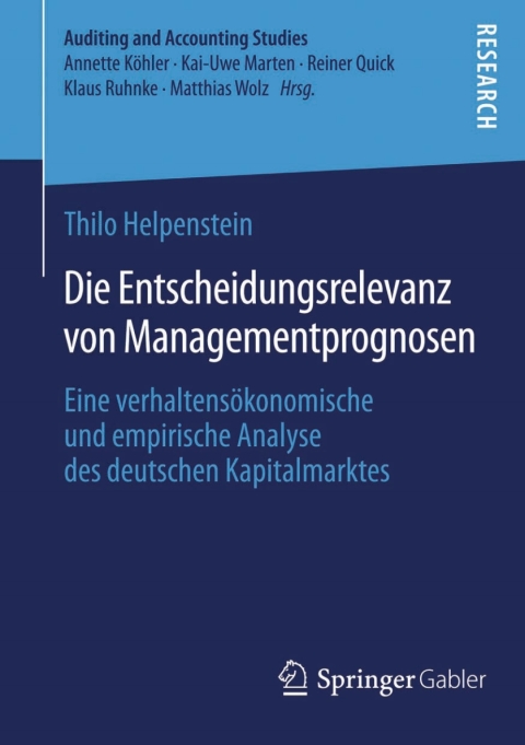 Cover image for book Die Entscheidungsrelevanz von Managementprognosen