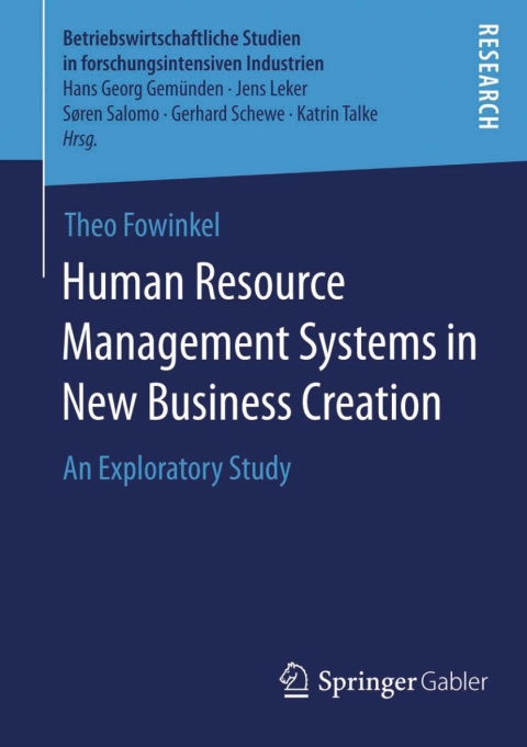 Cover image for book Human Resource Management Systems in New Business Creation