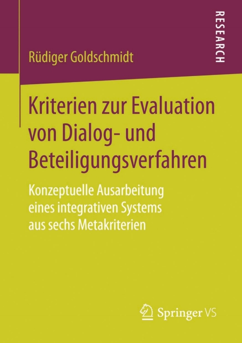 Cover image for book Kriterien zur Evaluation von Dialog- und Beteiligungsverfahren