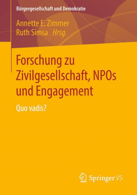 Cover image for book Forschung zu Zivilgesellschaft, NPOs und Engagement