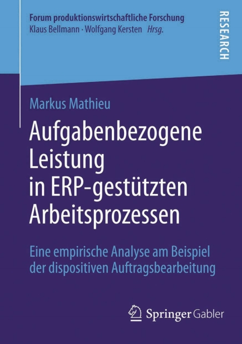 Cover image for book Aufgabenbezogene Leistung in ERP-gestützten Arbeitsprozessen