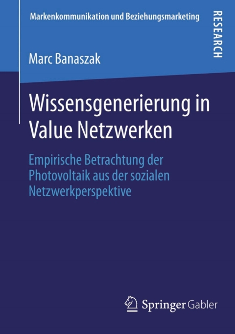 Cover image for book Wissensgenerierung in Value Netzwerken