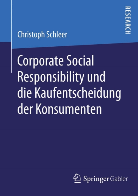 Cover image for book Corporate Social Responsibility und die Kaufentscheidung der Konsumenten