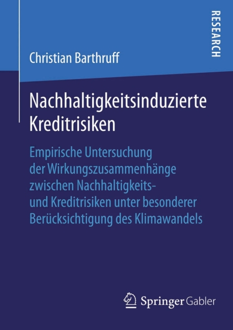 Cover image for book Nachhaltigkeitsinduzierte Kreditrisiken