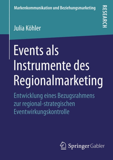 Cover image for book Events als Instrumente des Regionalmarketing