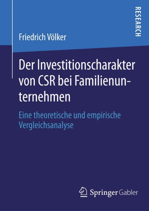 Cover image for book Der Investitionscharakter von CSR bei Familienunternehmen