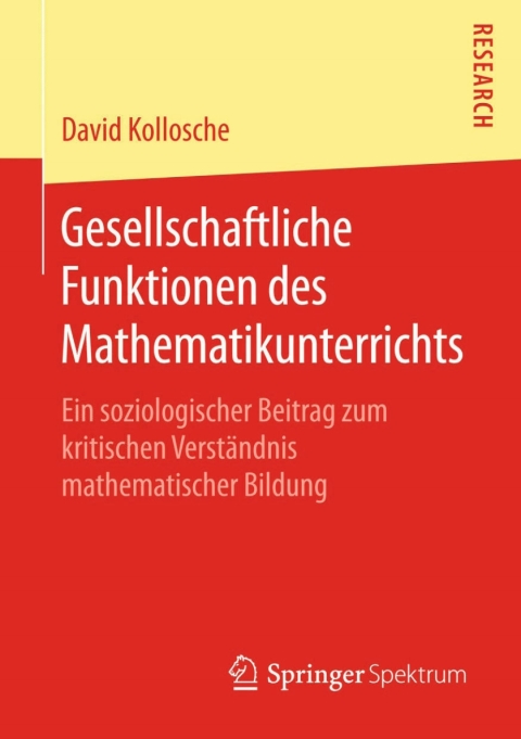 Cover image for book Gesellschaftliche Funktionen des Mathematikunterrichts