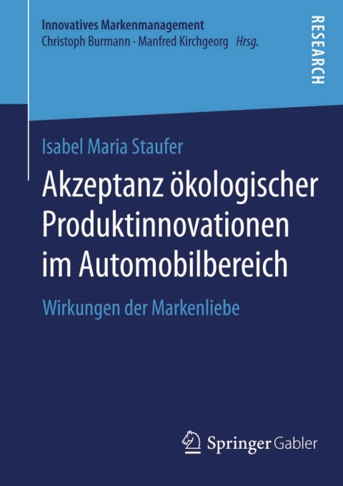 Cover image for book Akzeptanz ökologischer Produktinnovationen im Automobilbereich
