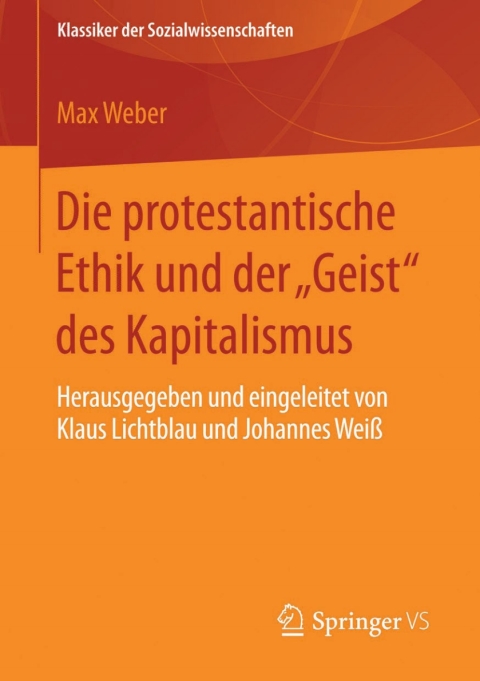 Cover image for book Die protestantische Ethik und der "Geist" des Kapitalismus