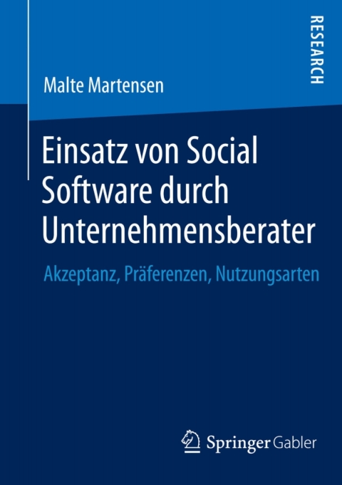 Cover image for book Einsatz von Social Software durch Unternehmensberater