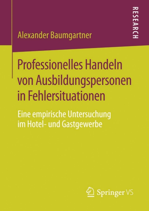Cover image for book Professionelles Handeln von Ausbildungspersonen in Fehlersituationen