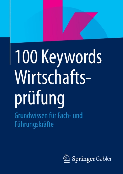 Cover image for book 100 Keywords Wirtschaftsprüfung