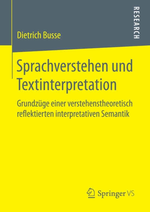Cover image for book Sprachverstehen und Textinterpretation