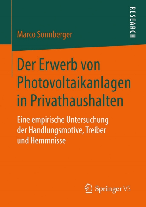 Cover image for book Der Erwerb von Photovoltaikanlagen in Privathaushalten