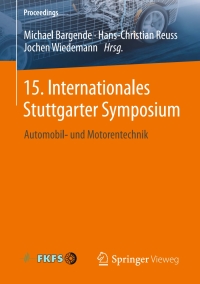 Cover image: 15. Internationales Stuttgarter Symposium 9783658088439