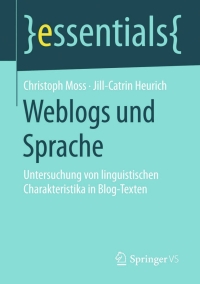 Cover image: Weblogs und Sprache 9783658089139