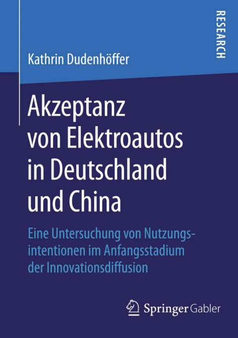 Cover image for book Akzeptanz von Elektroautos in Deutschland und China