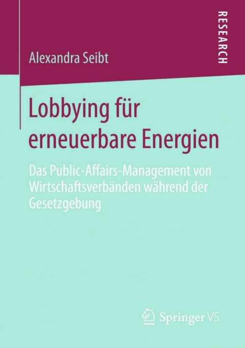 Cover image for book Lobbying für erneuerbare Energien