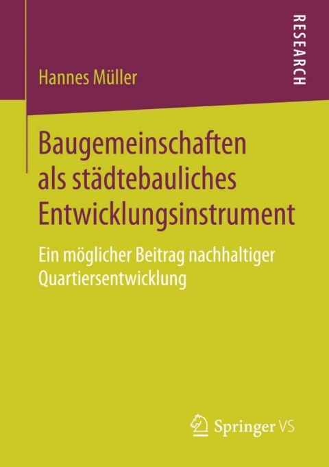 Cover image for book Baugemeinschaften als städtebauliches Entwicklungsinstrument