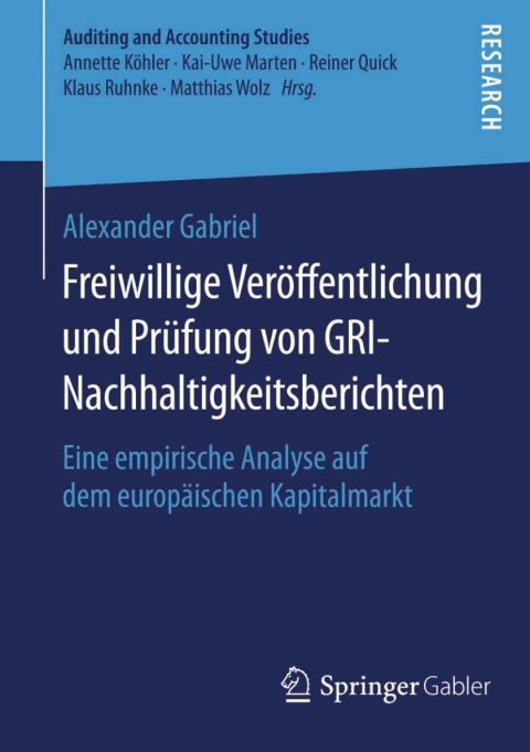 Cover image for book Freiwillige Veröffentlichung und Prüfung von GRI-Nachhaltigkeitsberichten