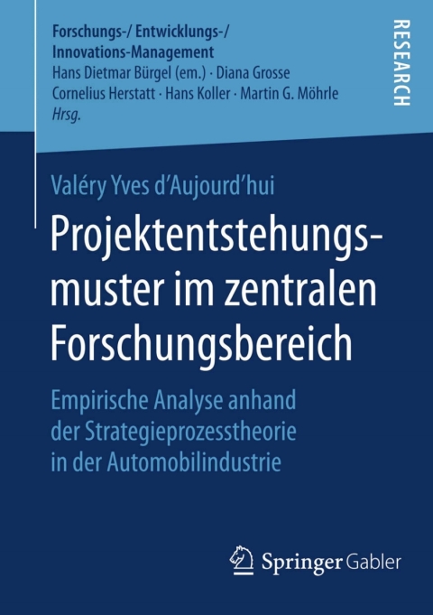 Cover image for book Projektentstehungsmuster im zentralen Forschungsbereich