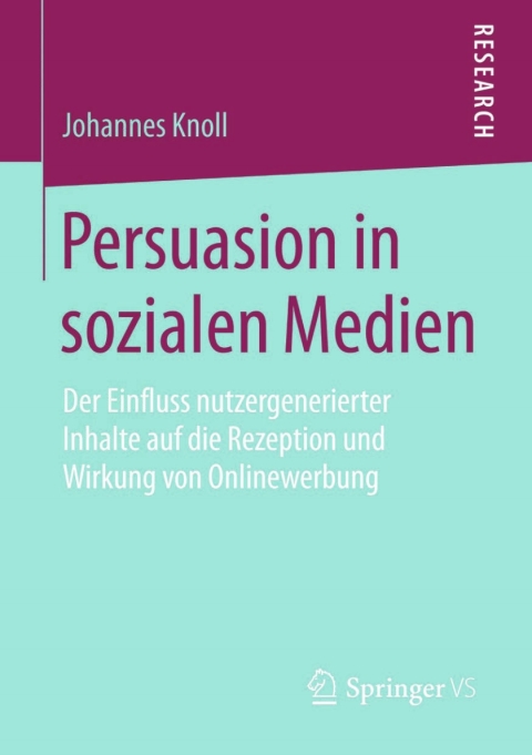 Cover image for book Persuasion in sozialen Medien