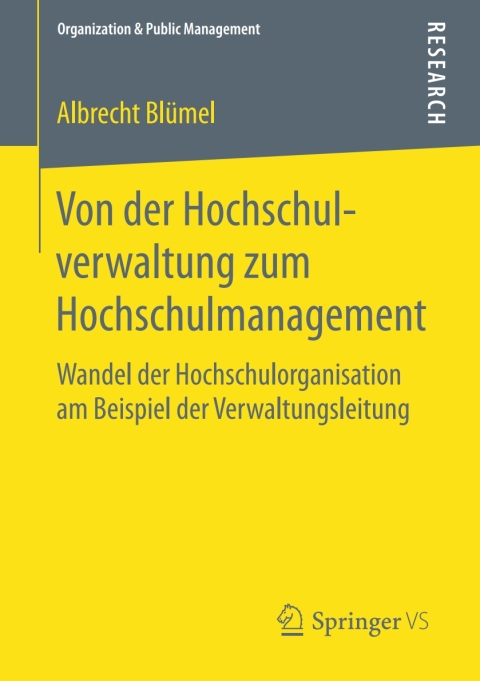 Cover image for book Von der Hochschulverwaltung zum Hochschulmanagement