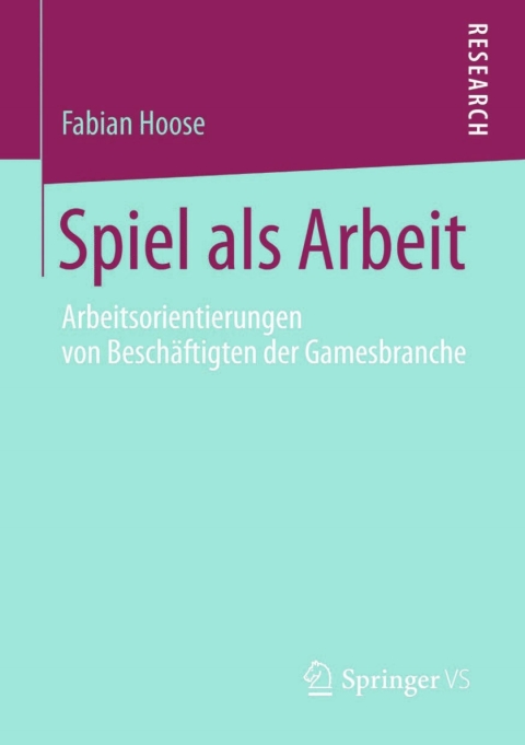 Cover image for book Spiel als Arbeit