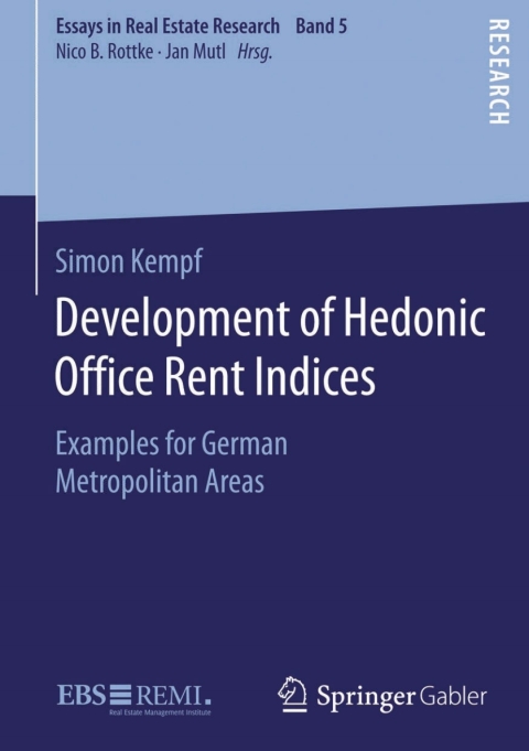 Cover image for book Development of Hedonic Ofﬁce Rent Indices