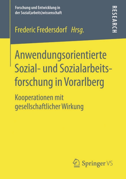 Cover image for book Anwendungsorientierte Sozial- und Sozialarbeitsforschung in Vorarlberg