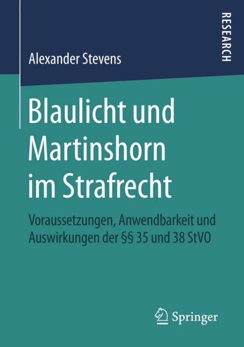 Cover image for book Blaulicht und Martinshorn im Strafrecht
