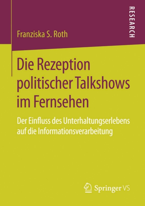Cover image for book Die Rezeption politischer Talkshows im Fernsehen