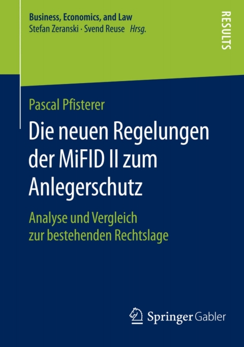 Cover image for book Die neuen Regelungen der MiFID II zum Anlegerschutz
