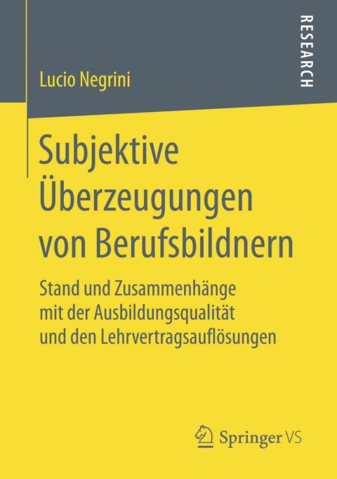 Cover image for book Subjektive Überzeugungen von Berufsbildnern