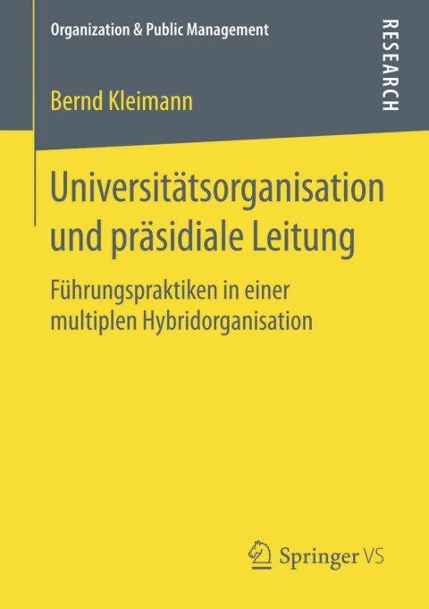Cover image for book Universitätsorganisation und präsidiale Leitung