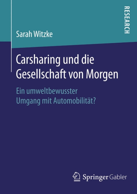 Cover image for book Carsharing und die Gesellschaft von Morgen