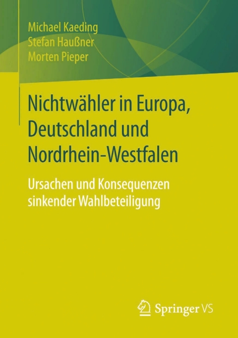 Cover image for book Nichtwähler in Europa, Deutschland und Nordrhein-Westfalen