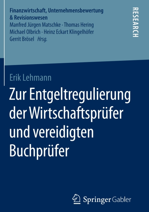 Cover image for book Zur Entgeltregulierung der Wirtschaftsprüfer und vereidigten Buchprüfer