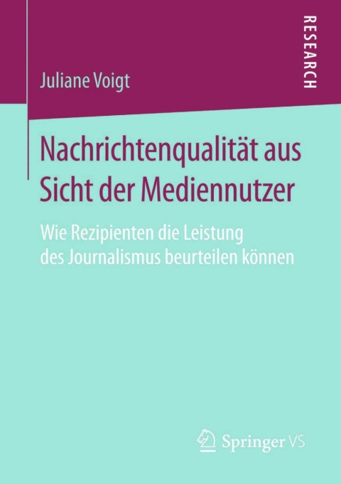 Cover image for book Nachrichtenqualität aus Sicht der Mediennutzer
