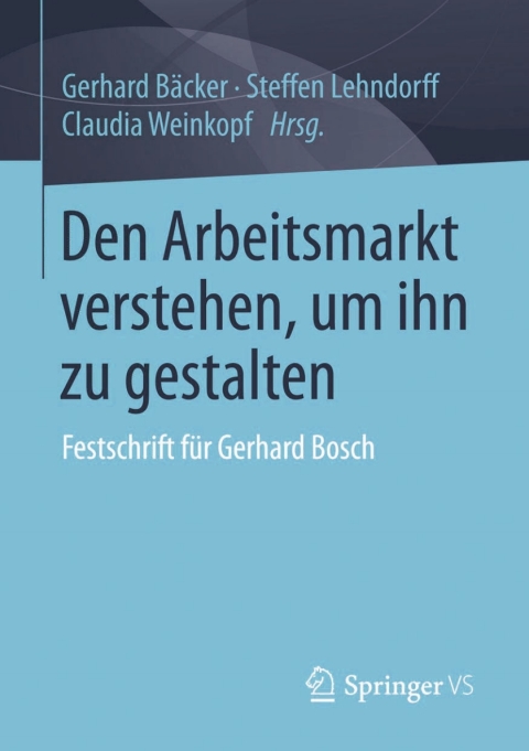 Cover image for book Den Arbeitsmarkt verstehen, um ihn zu gestalten