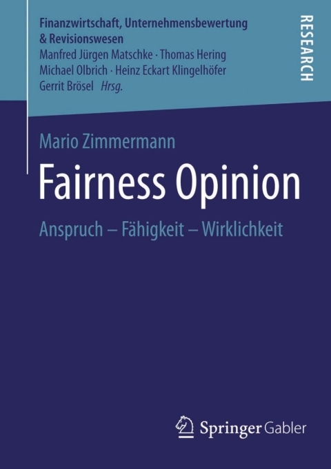 Cover image for book Fairness Opinion