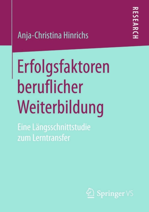 Cover image for book Erfolgsfaktoren beruflicher Weiterbildung