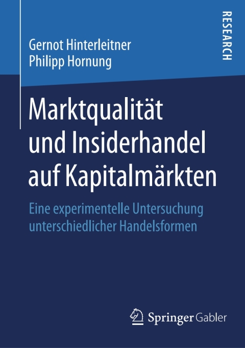 Cover image for book Marktqualität und Insiderhandel auf Kapitalmärkten