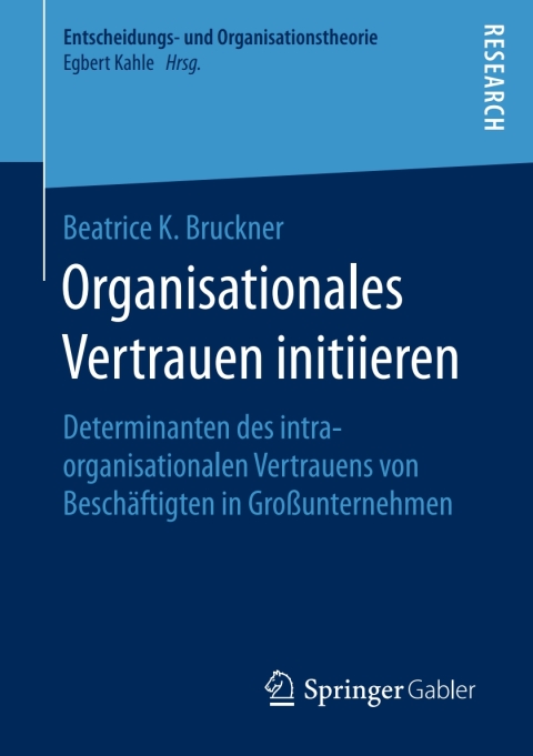 Cover image for book Organisationales Vertrauen initiieren
