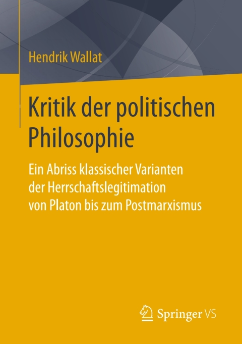 Cover image for book Kritik der politischen Philosophie