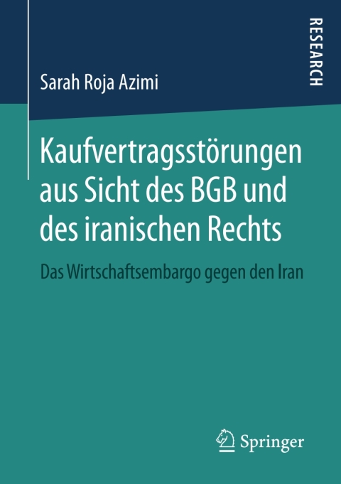 Cover image for book Kaufvertragsstörungen aus Sicht des BGB und des iranischen Rechts