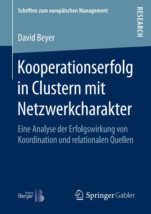 Cover image for book Kooperationserfolg in Clustern mit Netzwerkcharakter