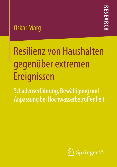 Cover image for book Resilienz von Haushalten gegenüber extremen Ereignissen